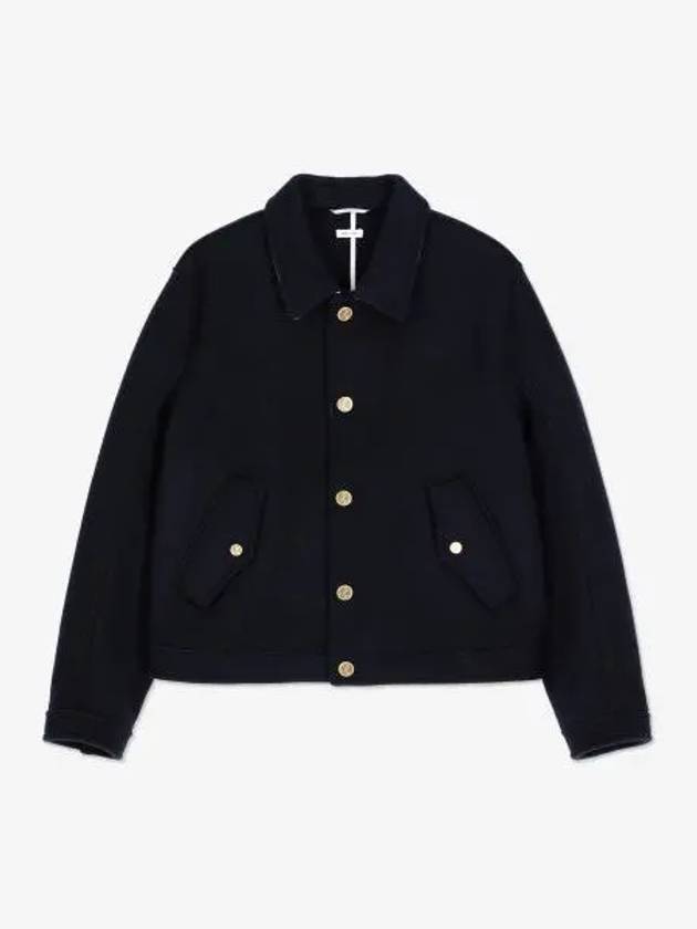 Military Weight Cashmere Jacket Navy - THOM BROWNE - BALAAN 2