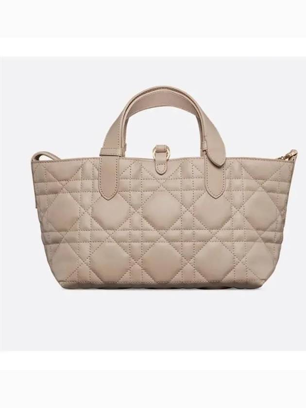 Small Toujours Macrocannage Calfskin Tote Bag Beige - DIOR - BALAAN 3