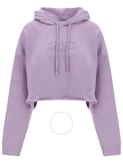 Crop Logo Hoodie Purple - GANNI - BALAAN 2