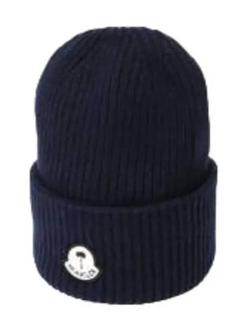 Palm Angels logo patch wool beanie - MONCLER - BALAAN 1