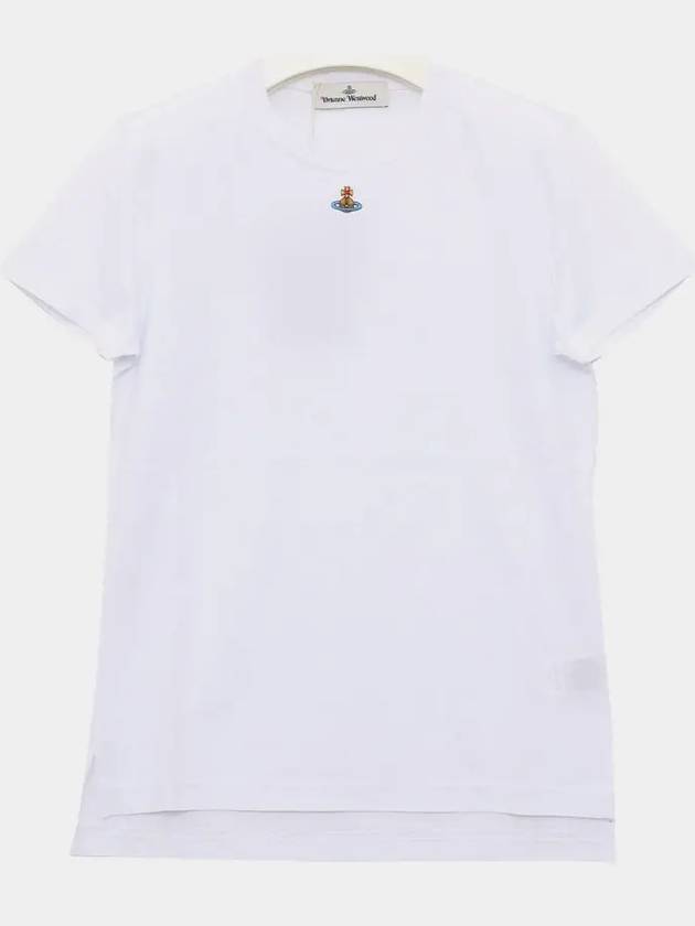 Embroidered Logo Short Sleeve T-Shirt White - VIVIENNE WESTWOOD - BALAAN 3