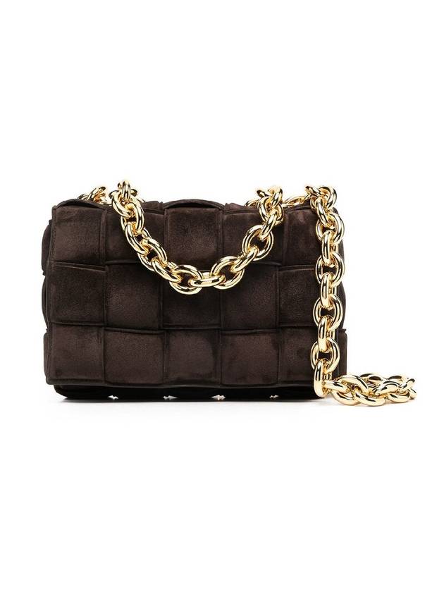 Chain Cassette Suede Shoulder Bag Fondente - BOTTEGA VENETA - BALAAN 1