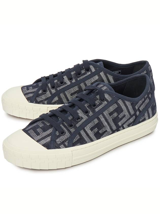 Domino FF Morty Denim Low Top Sneakers Blue - FENDI - BALAAN 2