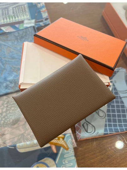 Calvi Duo Card Wallet Brown - HERMES - BALAAN 2