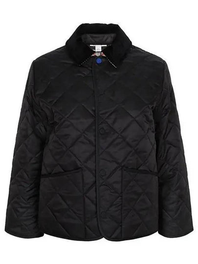 Corduroy Collar Quilted Half Jacket Black - BURBERRY - BALAAN 2