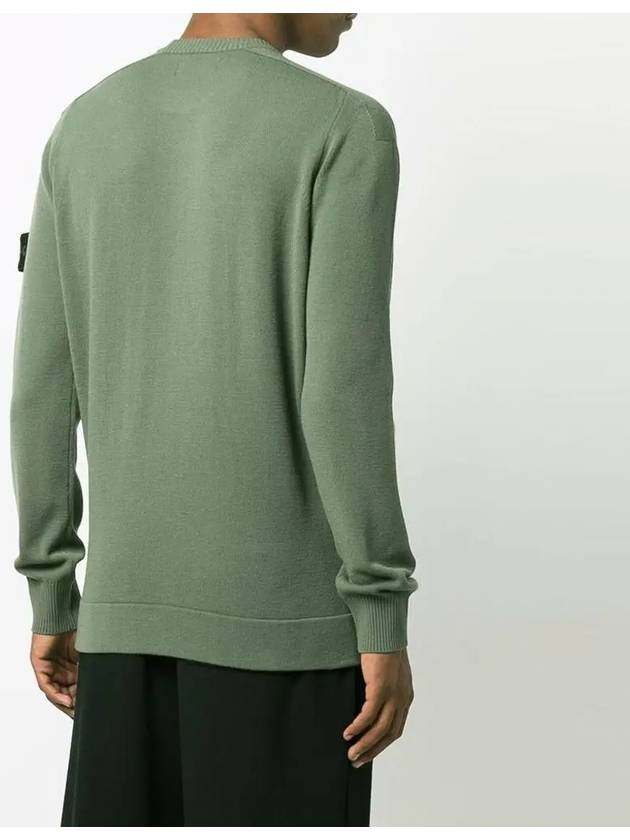 Stretch Wool Crewneck Knit Top Khaki - STONE ISLAND - BALAAN 4