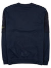 Garment Dyed Double Pocket Brushed Cotton Fleece Sweatshirt Navy - STONE ISLAND - BALAAN 3