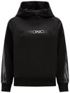 8G00008 809KR 999 Logo Patch Black Hoodie - MONCLER - BALAAN 1