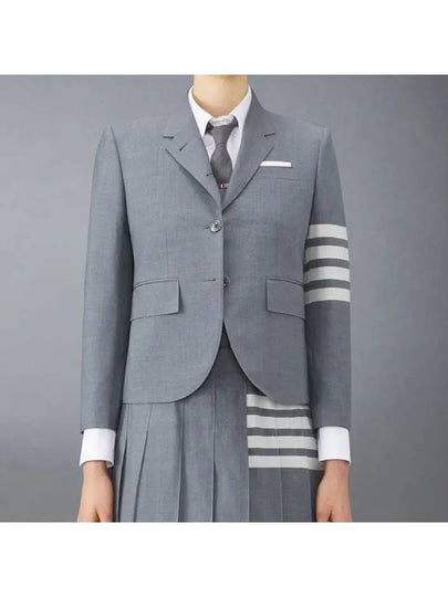 Plain Weave Suiting Classic 4 Bar Jacket Medium Grey - THOM BROWNE - BALAAN 2