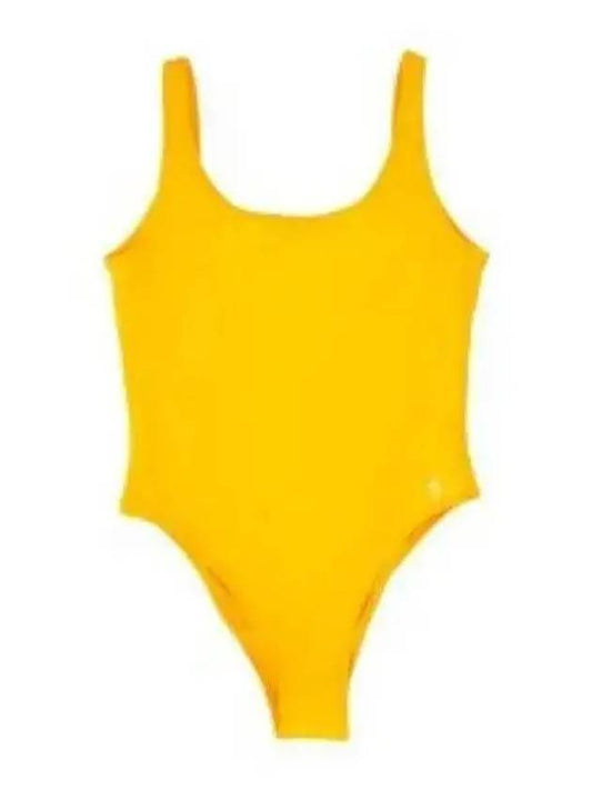 Carla Scoop Neck One-Piece Swimsuit Yellow - SPORTY & RICH - BALAAN 2