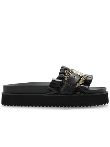 Versace Jeans Couture Platform Slides, Women's, Black - VERSACE - BALAAN 1