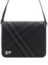 Grid Check Messenger Bag Charcoal - BURBERRY - BALAAN 3