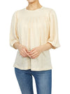 Women's Puff Sleeve Linen Blouse Beige - VANESSA BRUNO - BALAAN 6