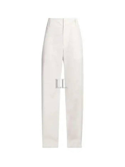 Compact Cotton Trousers Straight Pants White - BOTTEGA VENETA - BALAAN 2