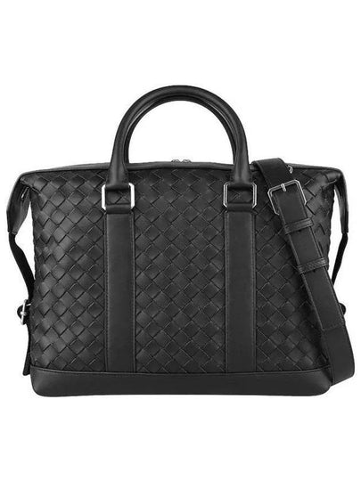 Classic Intrecciato Zipper Leather Brief Case Black - BOTTEGA VENETA - BALAAN 2