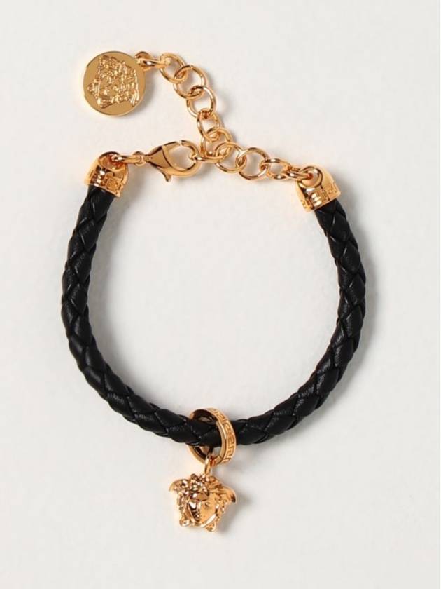 Medusa Charm Leather Bracelet Black - VERSACE - BALAAN 4