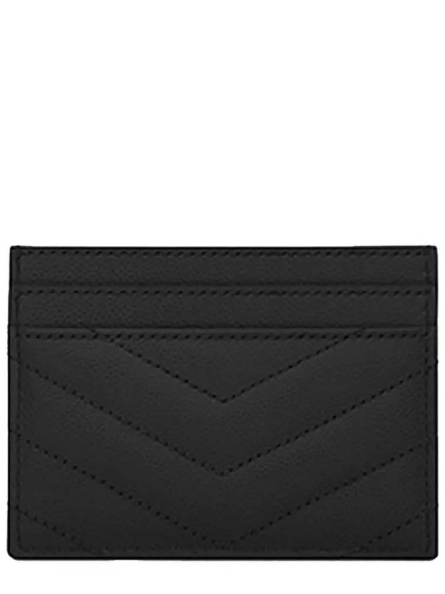 Cassandre Matelasse Card Case In Grain De Poudre Embossed Leather Black - SAINT LAURENT - BALAAN 3