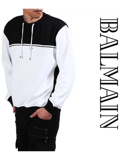 Drawstring Sweatshirt Black White - BALMAIN - BALAAN 2