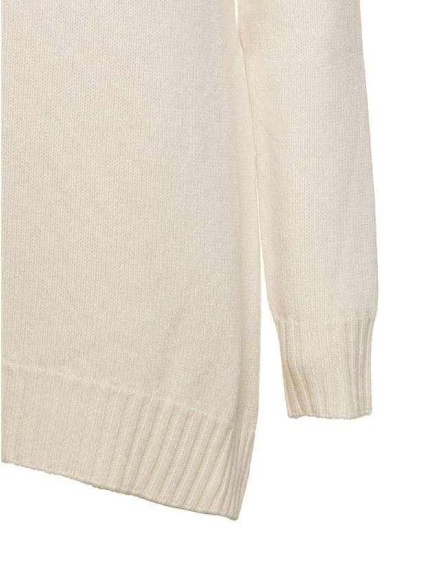 White Mock Neck Jumper With Asymmetric Hem In Wool Woman - JIL SANDER - BALAAN 3