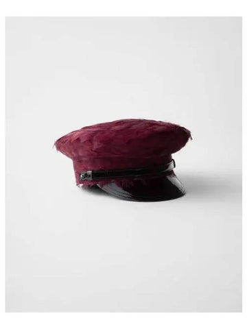 Patent leather feather safari hat burgundy 285974 - PRADA - BALAAN 1