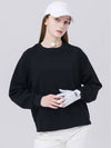 Double-sided Pique Tissue Loose Fit Black Sweatshirt DO3242SW51 - DOYOUKNOWMC GOLF WEAR - BALAAN 3