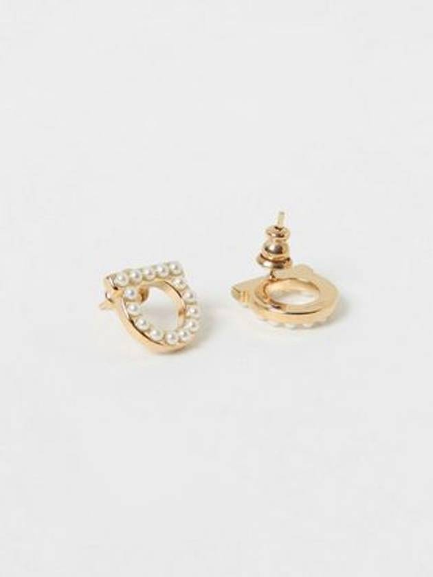 Gancini Pearl Earrings Gold - SALVATORE FERRAGAMO - BALAAN 3