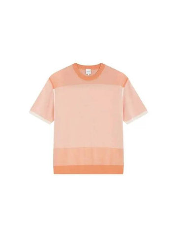 Tone on color combination crew neck knit orange 271128 - PAUL SMITH - BALAAN 1