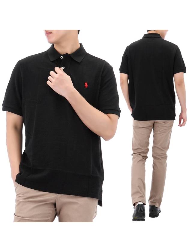 Embroidery Red Pony Short Sleeve Polo Shirt Black - POLO RALPH LAUREN - BALAAN 2