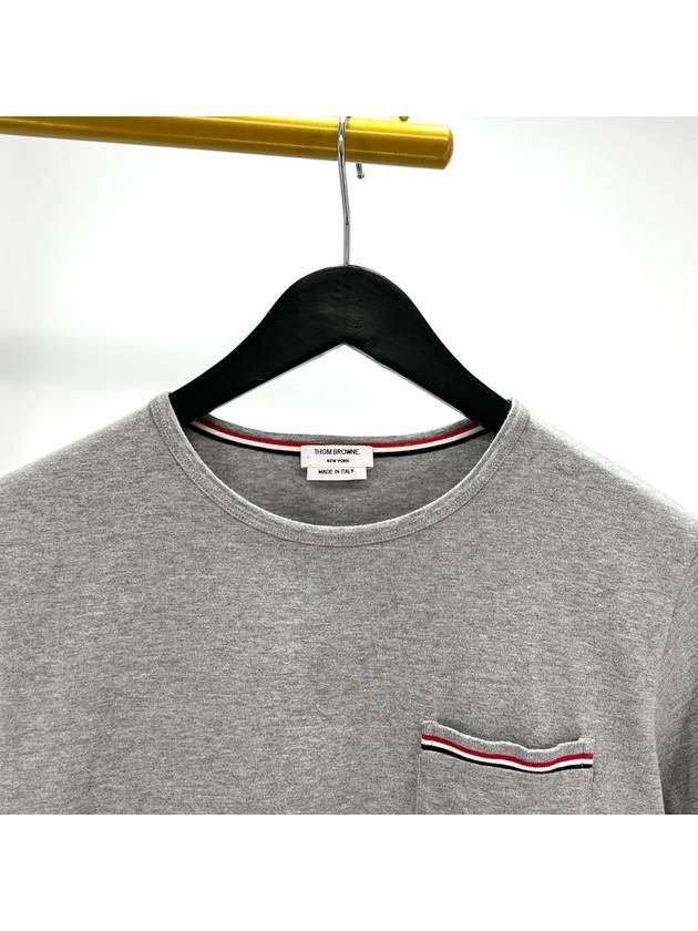 Pocket short sleeve t shirt gray size 1 - THOM BROWNE - BALAAN 4