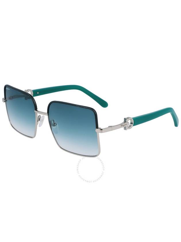 Women's Eyewear Square Metal Sunglasses Blue - SALVATORE FERRAGAMO - BALAAN 1