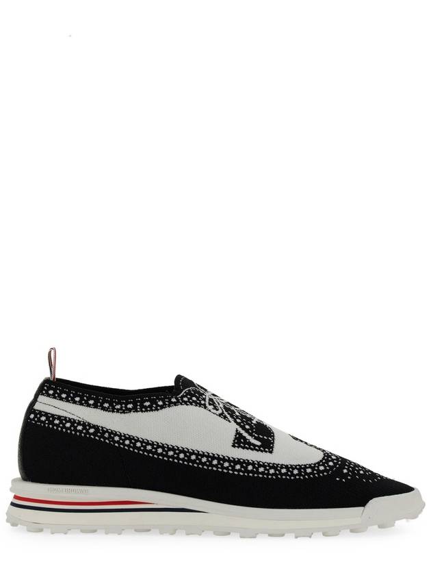 Tech Trompe L'oeil Long Wingtip Low Top Sneakers Black - THOM BROWNE - BALAAN 3