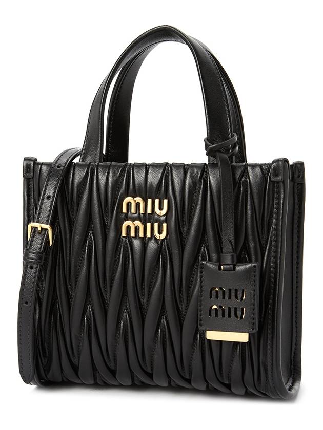 Matelasse Nappa Leather Tote Bag Black - MIU MIU - BALAAN 3