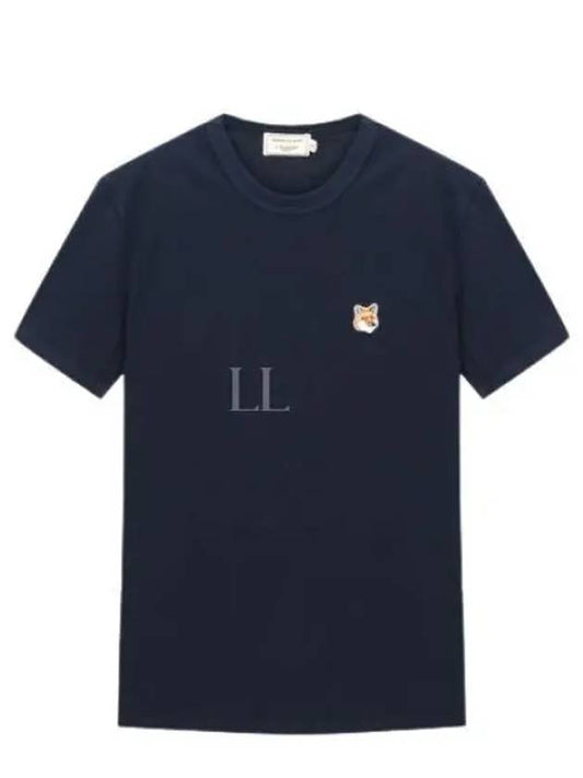 Fox Head Patch Short Sleeve T-Shirt Navy - MAISON KITSUNE - BALAAN 2