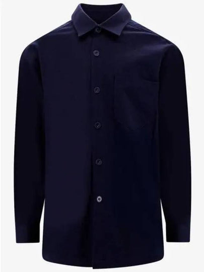 Back Logo Long Sleeve Shirt Navy - AMI - BALAAN 2