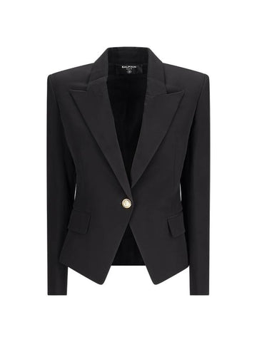 SINGLE-BREASTED CREPE BLAZER - BALMAIN - BALAAN 1