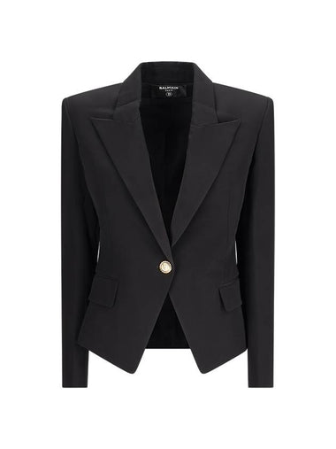 SINGLE-BREASTED CREPE BLAZER - BALMAIN - BALAAN 1