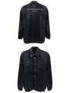 Back Logo Button Denim Long Sleeve Shirt Black - WOOYOUNGMI - BALAAN 5