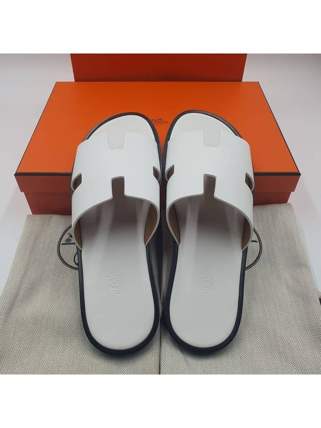 Izmir Leather Slippers Blanc - HERMES - BALAAN 2