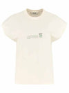 Slogan Logo Short Sleeve T-Shirt Ivory - MSGM - BALAAN 1