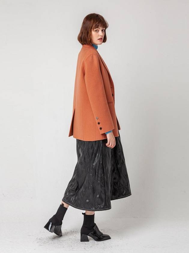 Unbalance Wool Jacket Brick - PAGE STUDIO - BALAAN 4