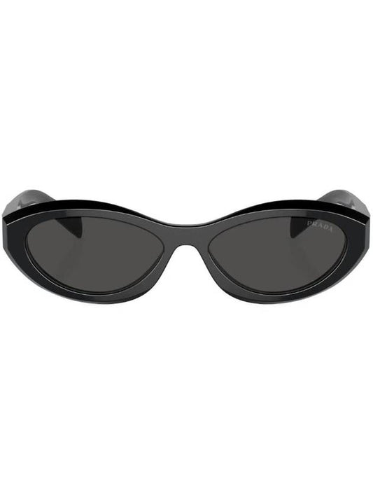 Eyewear Oval Frame Sunglasses Black - PRADA - BALAAN 1