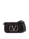 V Logo Toile Iconographe Shoulder Bag Brown - VALENTINO - BALAAN 1