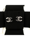 Crystal Two-tone CC Logo Earrings Silver Black - CHANEL - BALAAN 3