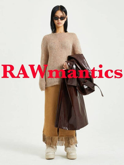 Women's Mohair Net Slim Knit Top Brown - RAWMANTICS - BALAAN 2