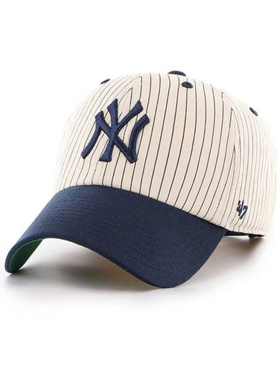 NY Big Logo New York Yankees Pinstripe Ball Cap White Blue - 47BRAND - BALAAN 2