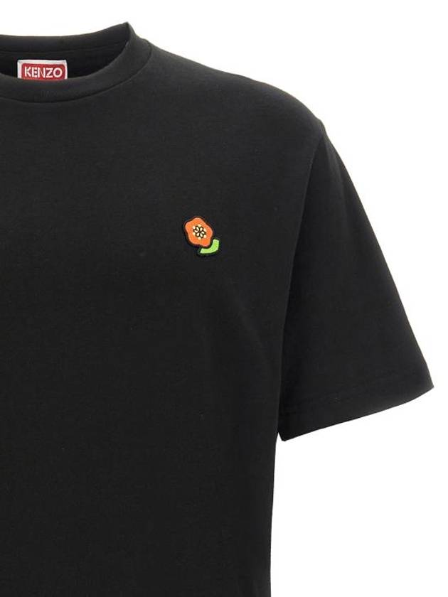 Pop Embroidered Cotton Short Sleeve T-Shirt Black - KENZO - BALAAN 4