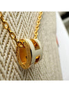 Mini Pop H Pendant Necklace Gold Blanc White - HERMES - BALAAN 8