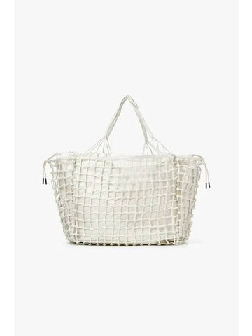 Women s Oversized Woven Net Shopper Bag Ivory - EMPORIO ARMANI - BALAAN 1