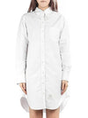 Women's Hidden Oxford Shirt Long Dress White - THOM BROWNE - BALAAN 3