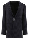 Striped Wool BNF Blazer Jacket Navy - CELINE - BALAAN 2